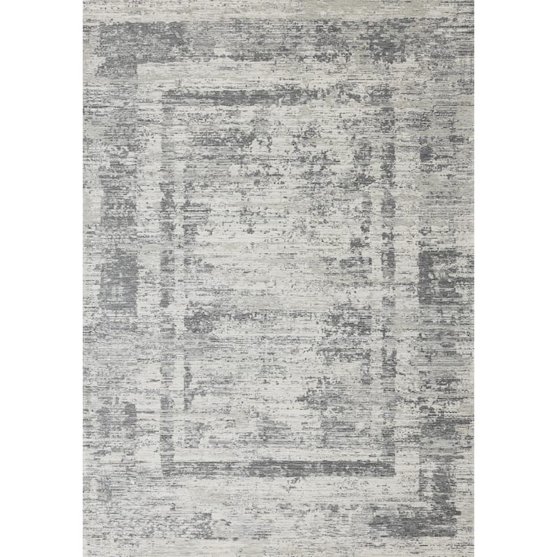 Kylie Collection - Grey Border Area Rug, 5'1" x 7'7"