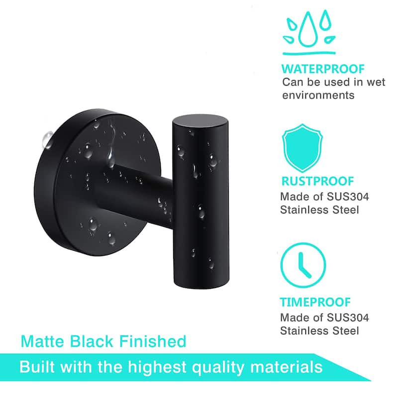 AITINKAN 4-Pack Bathroom Robe and Towel Hooks Stainless Steel