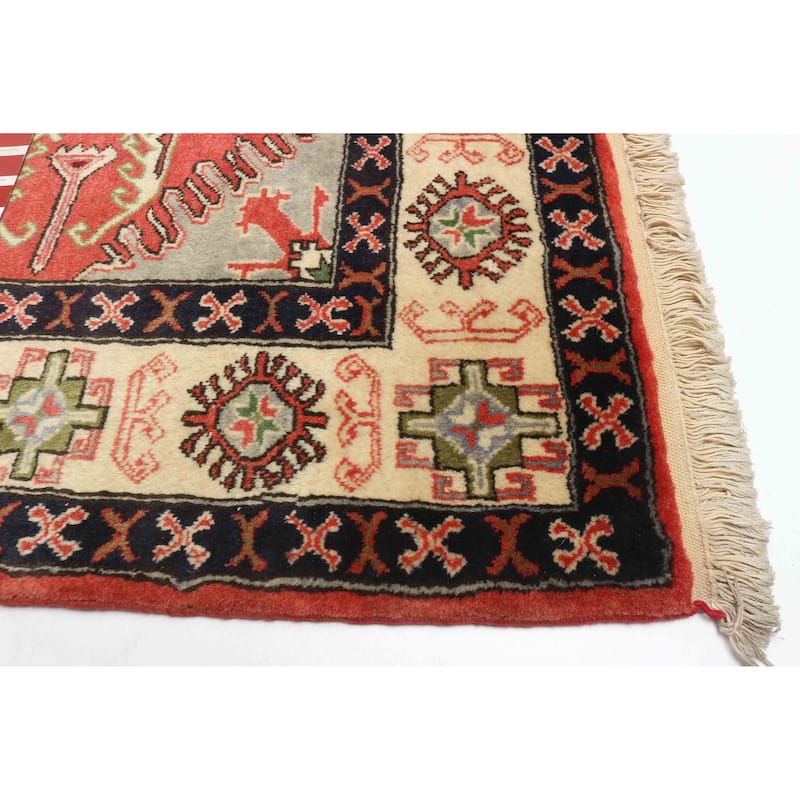 ECARPETGALLERY Hand-knotted Kayseri Vintage Red Wool Rug - 3'5 x 5'0
