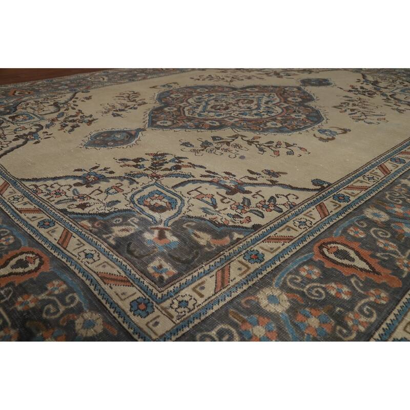 Tabriz Persian Vintage Area Rug Handmade Wool Carpet - 8'5" x 11'0"