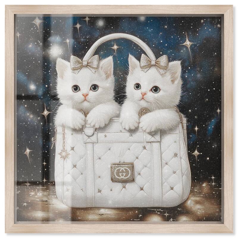 Constellation Kittens Purse Shadowbox by Art Remedy - Natural - 40" x 40"
