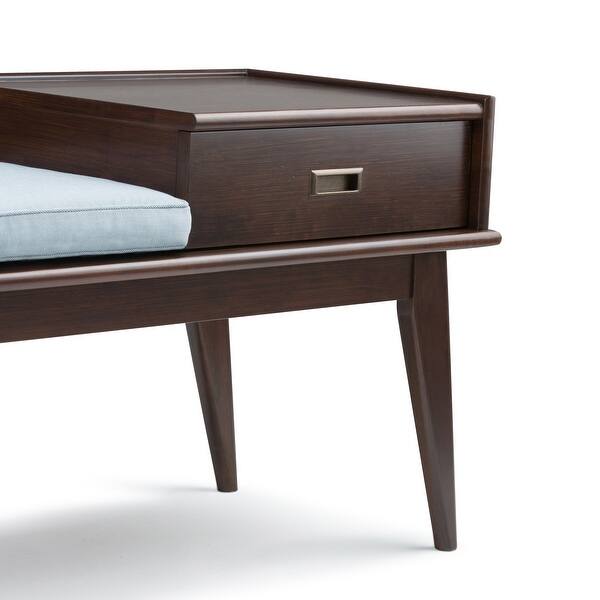 Wyndenhall Tierney Solid Hardwood 48 Inch Wide Mid Century Modern Entryway Storage Bench 48 W X 18 D X 23 H On Sale Overstock 11019876 Medium Auburn Brown Mid century modern design with tapered legs. usd