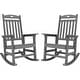preview thumbnail 130 of 134, WINSOON All Weather HIPS Outdoor Rocking Chair, Set of 2 Oversized-Greyx2