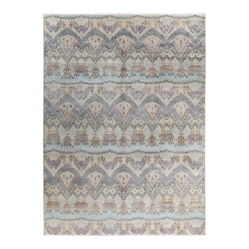 Ikat One-of-a-Kind Hand-Knotted Area Rug, Multicolor - 9' 0" x 12' 2"