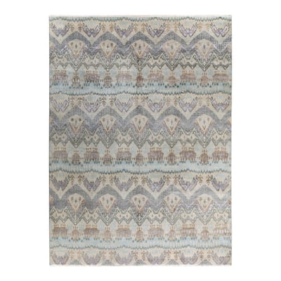 Ikat One-of-a-Kind Hand-Knotted Area Rug, Multicolor - 9' 0" x 12' 2"