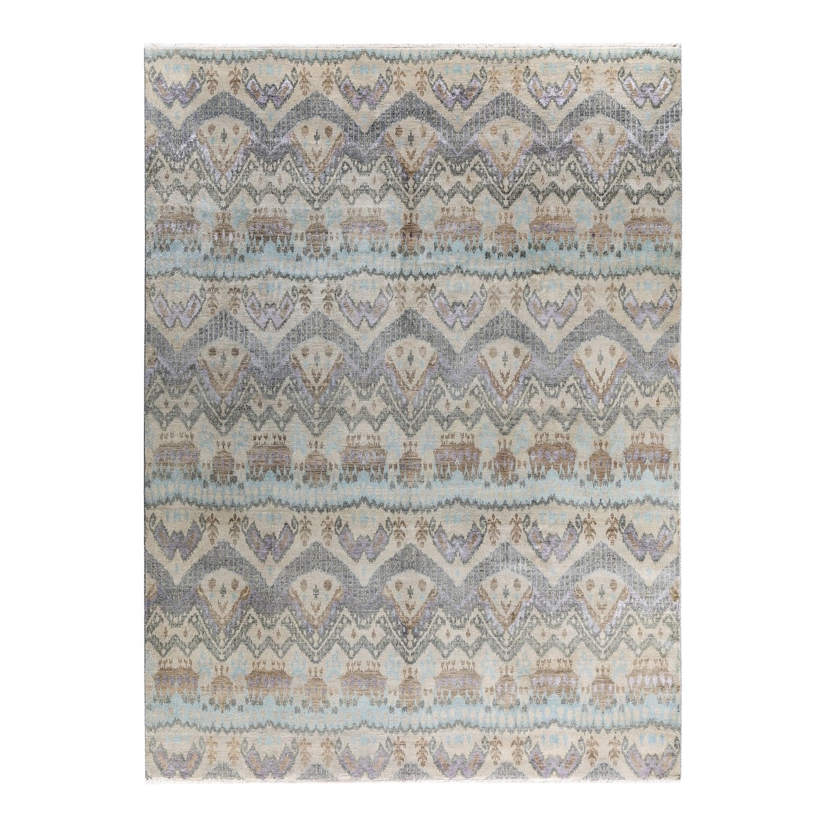 Ikat One-of-a-Kind Hand-Knotted Area Rug, Multicolor - 9' 0" x 12' 2"