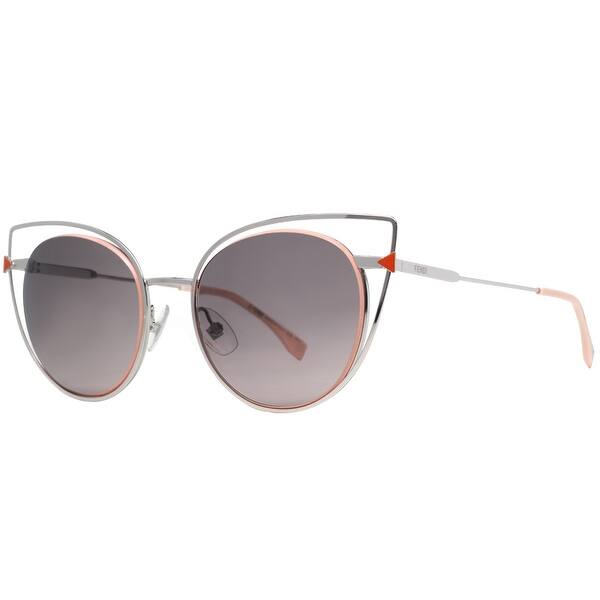 Shop Fendi Ff 0176 S 010 Eu Palladium Pink Women S Round Cat Eye