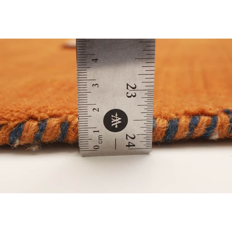 Kashkuli Gabbeh Burnt Orange Rug 3'11" x 3'11" - 3'11 x 3'11