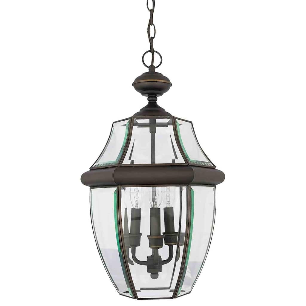 Roseto Gaines 3 Light 13" Wide Outdoor Pendant Lantern with Clear