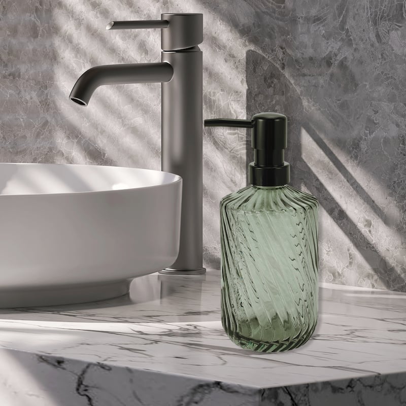 Simple Twill Lines Soap Pump Dispenser for Bathroom 450ml 1 Pcs