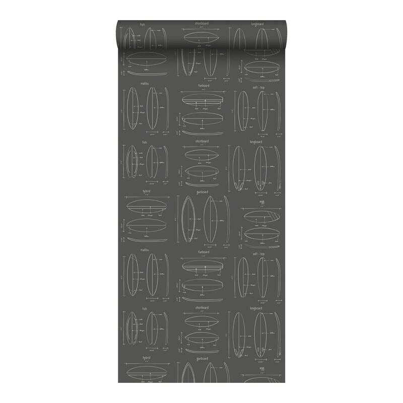 ESTA Home Cosette Taupe Equations Wallpaper - 20.5 x 396 x 0.025