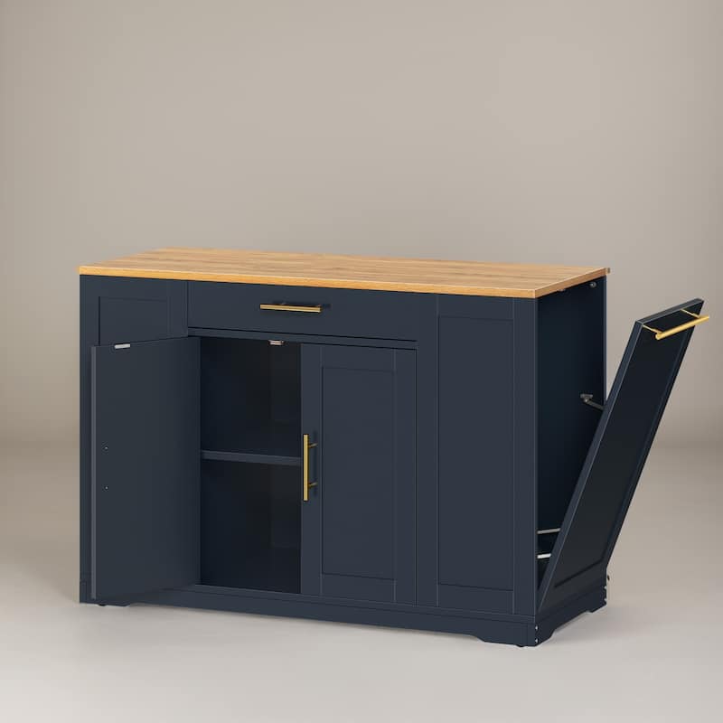 53-inch Rolling Kitchen Island Portable Mobile Kitchen Cart