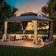 preview thumbnail 58 of 133, EROMMY Hardtop Gazebo,Outdoor Pergola with Double Roof & Netting & Curtains,Heavy Duty Canopy for Patio, Backyard, Pool party