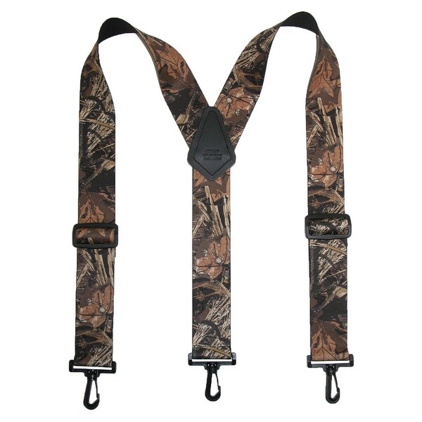 CTM® Men's Elastic Camouflage Suspenders with Black Swivel Clips