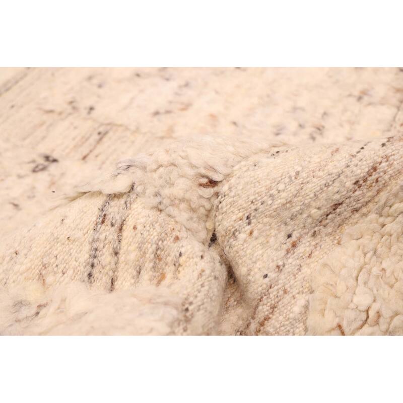 ECARPETGALLERY Hand-knotted Tangier Cream Wool Rug - 5'1 x 8'0