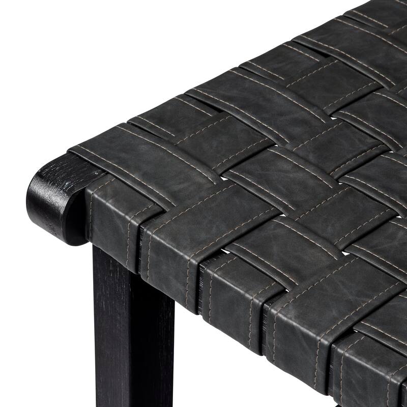 Maven Lane Noah Kitchen Dining Stool with Vegan Leather