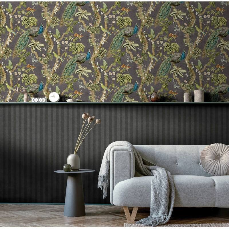 Cassia Peacock Non-Pasted Wallpaper - Covers 56 Square Feet