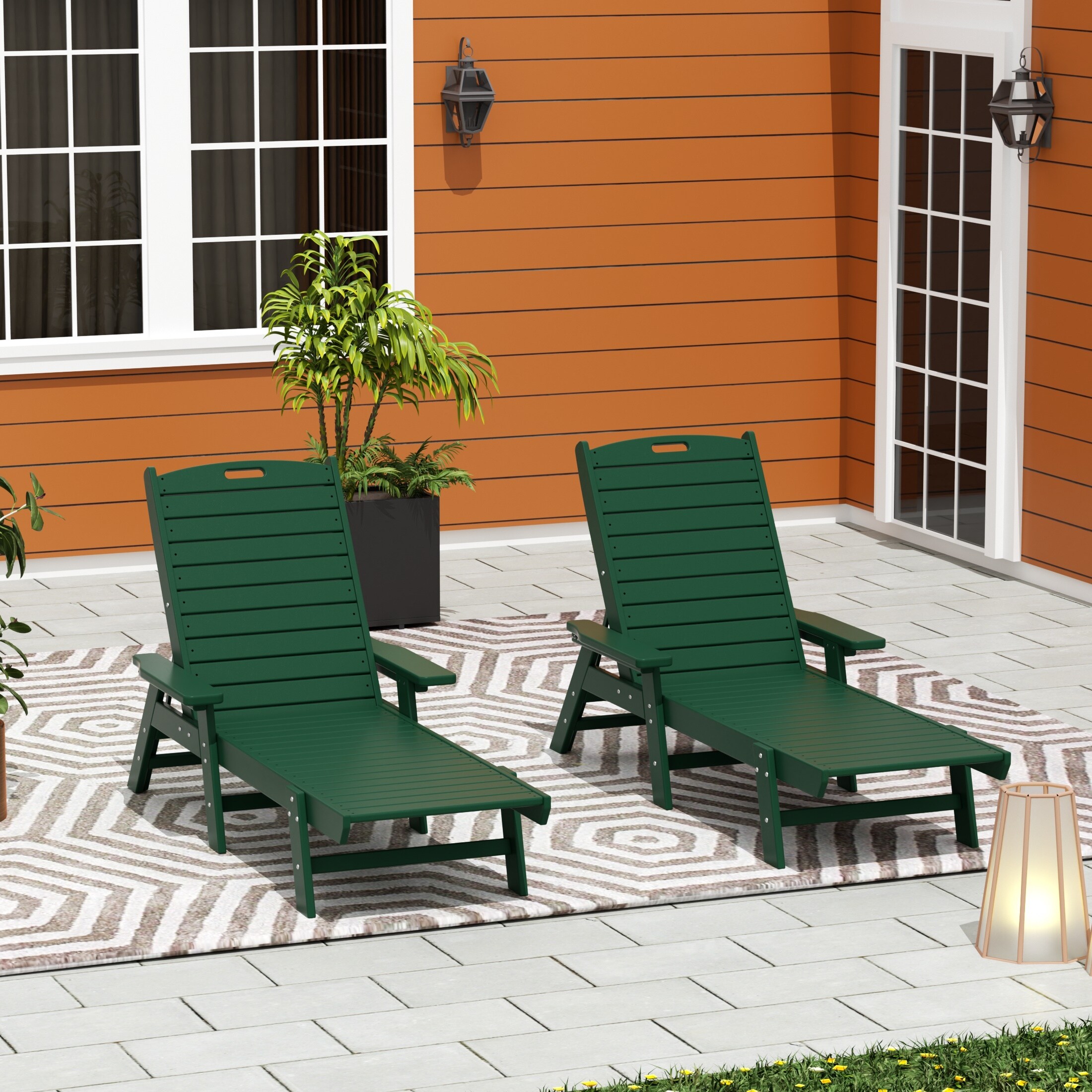 Polytrends Laguna All Weather Poly Pool Outdoor Chaise Lounge