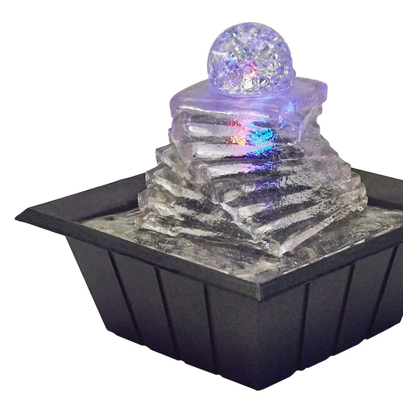 8" Tall Polyresin Indoor Fountain with LED Light
