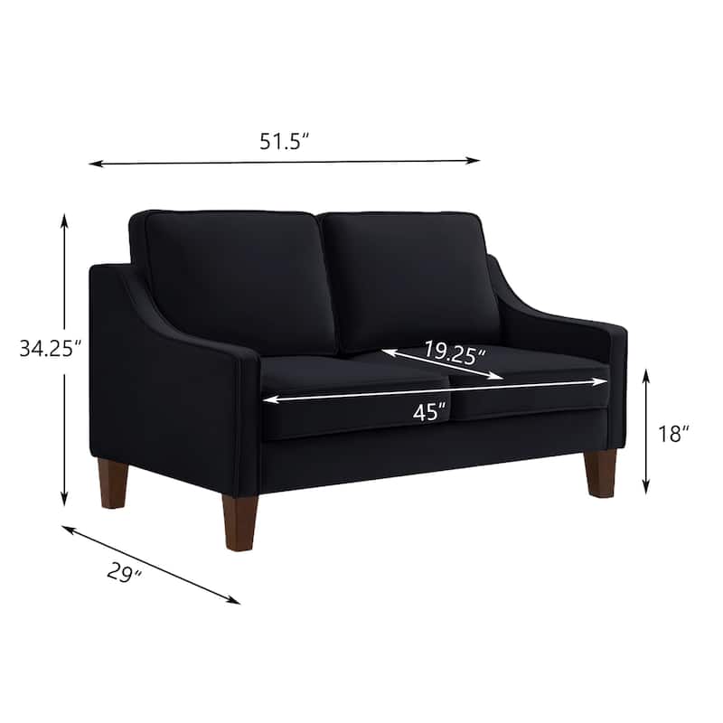 Modern Upholstered Sofa with Wooden Legs for Living Room