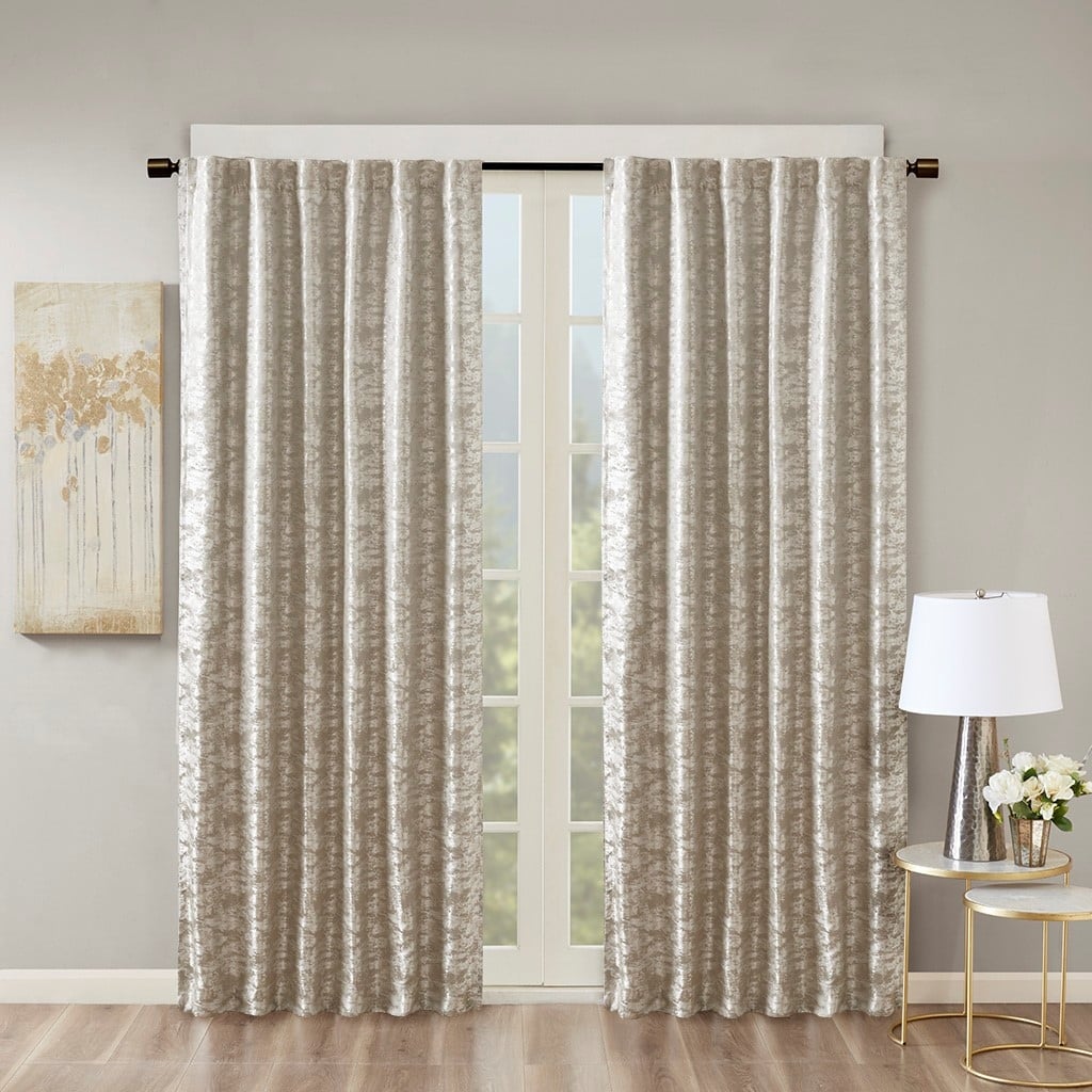 Jacquard Lined Total Blackout Rod Pocket/Back Tab Curtain Panel