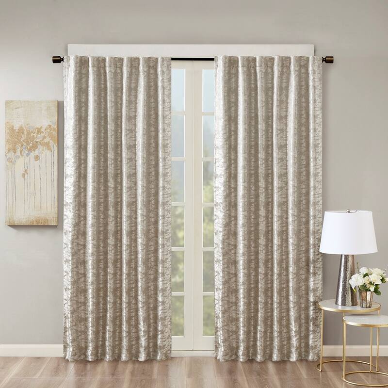 Jacquard Lined Total Blackout Rod Pocket/Back Tab Curtain Panel