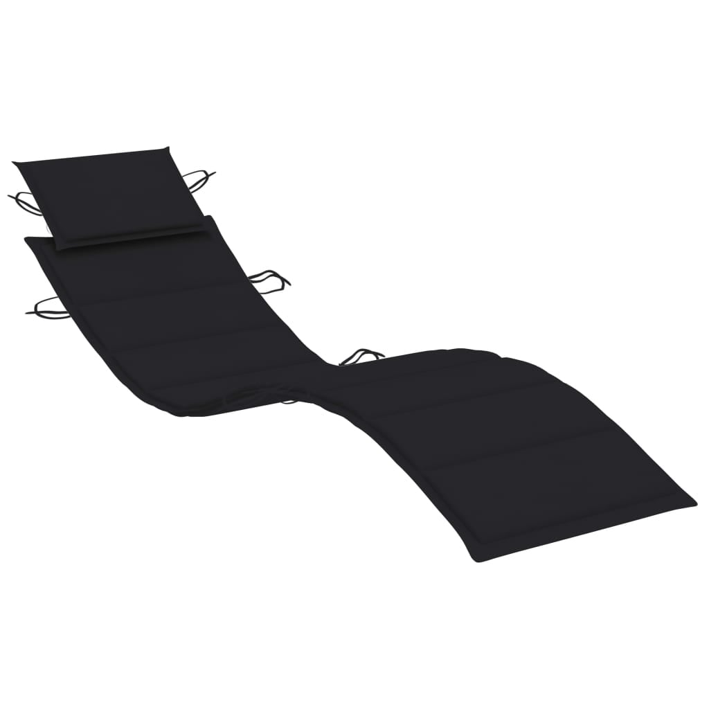 vidaXL Rocking Sun Lounger with Cushion Solid Teak Wood 23.6