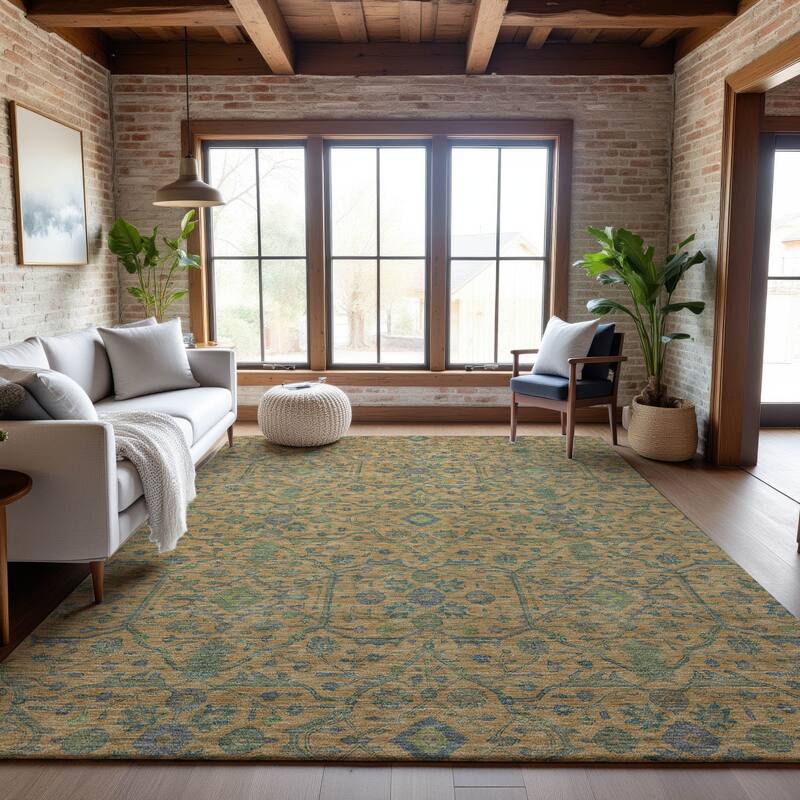 Premium Washable Super Soft Traditional Persian Mayfield Rug - Orange - 8' x 10'