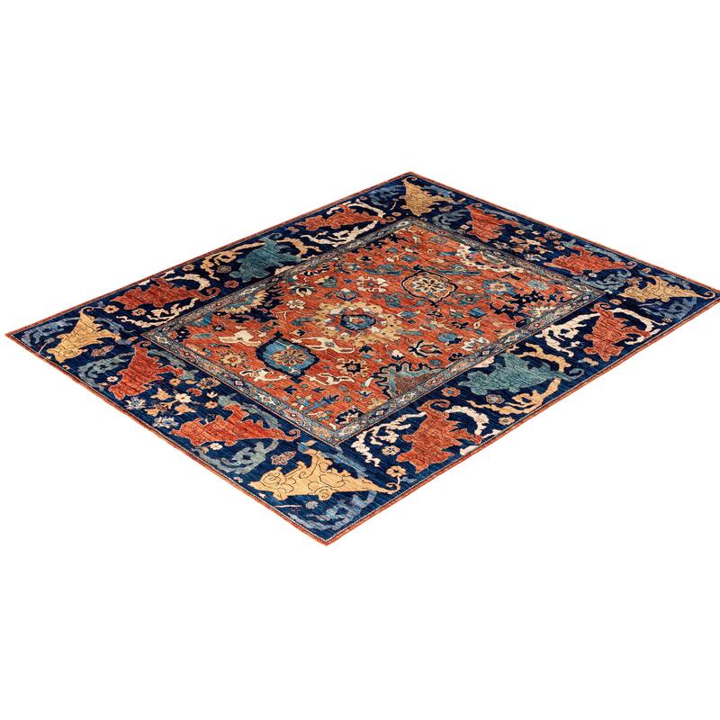 Serapi One-of-a-Kind Hand-Knotted Area Rug - Orange, 7' 11" x 9' 11" - 7' 11" x 9' 11"