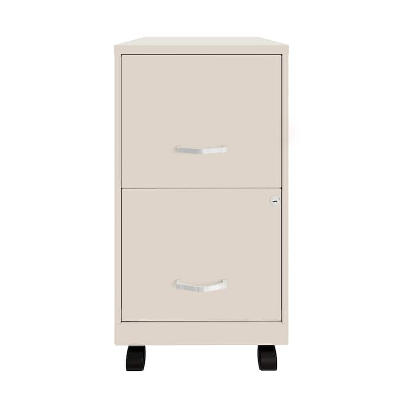 Space Solutions 18" 2 Drawer Mobile Smart Vertical File Cabinet, Teal