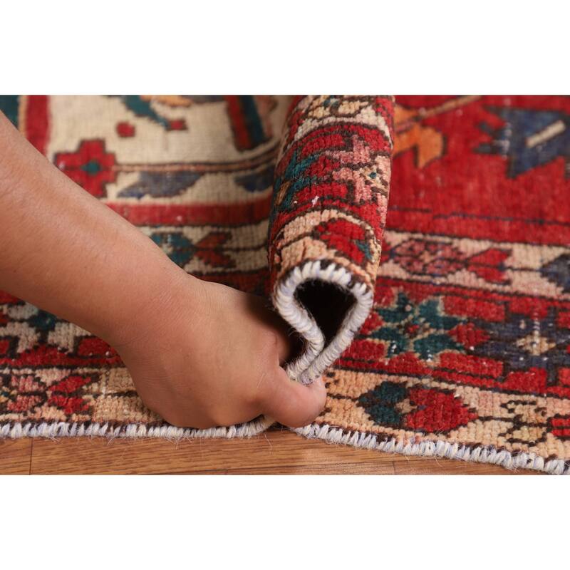 Distressed Bakhtiari Persian Vintage Rug Handmade Wool Carpet - 4'8" x 6'5"