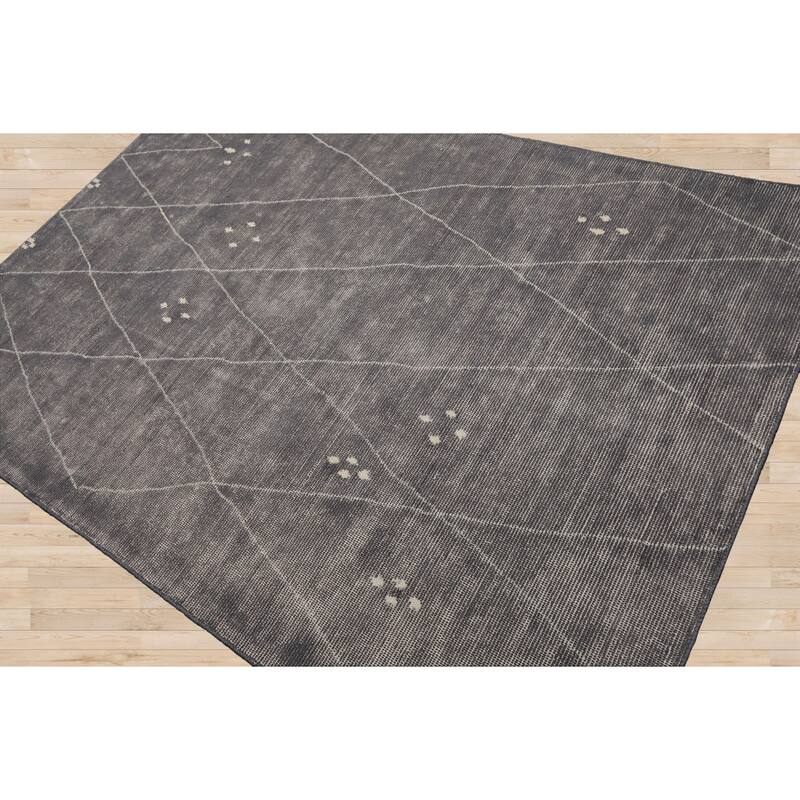 LoomBloom Gray Hand Woven Moroccan Wool Contemporary Oriental Area Rug - 5' 3'' x 7' 7''