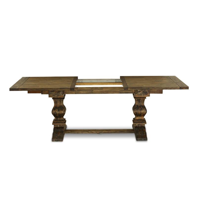 East West Furniture 11 Piece Dining Table Set- a Dining Table and 10 Linen Fabric Chairs(Finish Options)