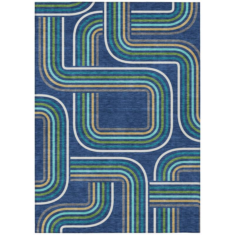 Machine Washable Indoor/ Outdoor Modern Leawood Chantille Rug