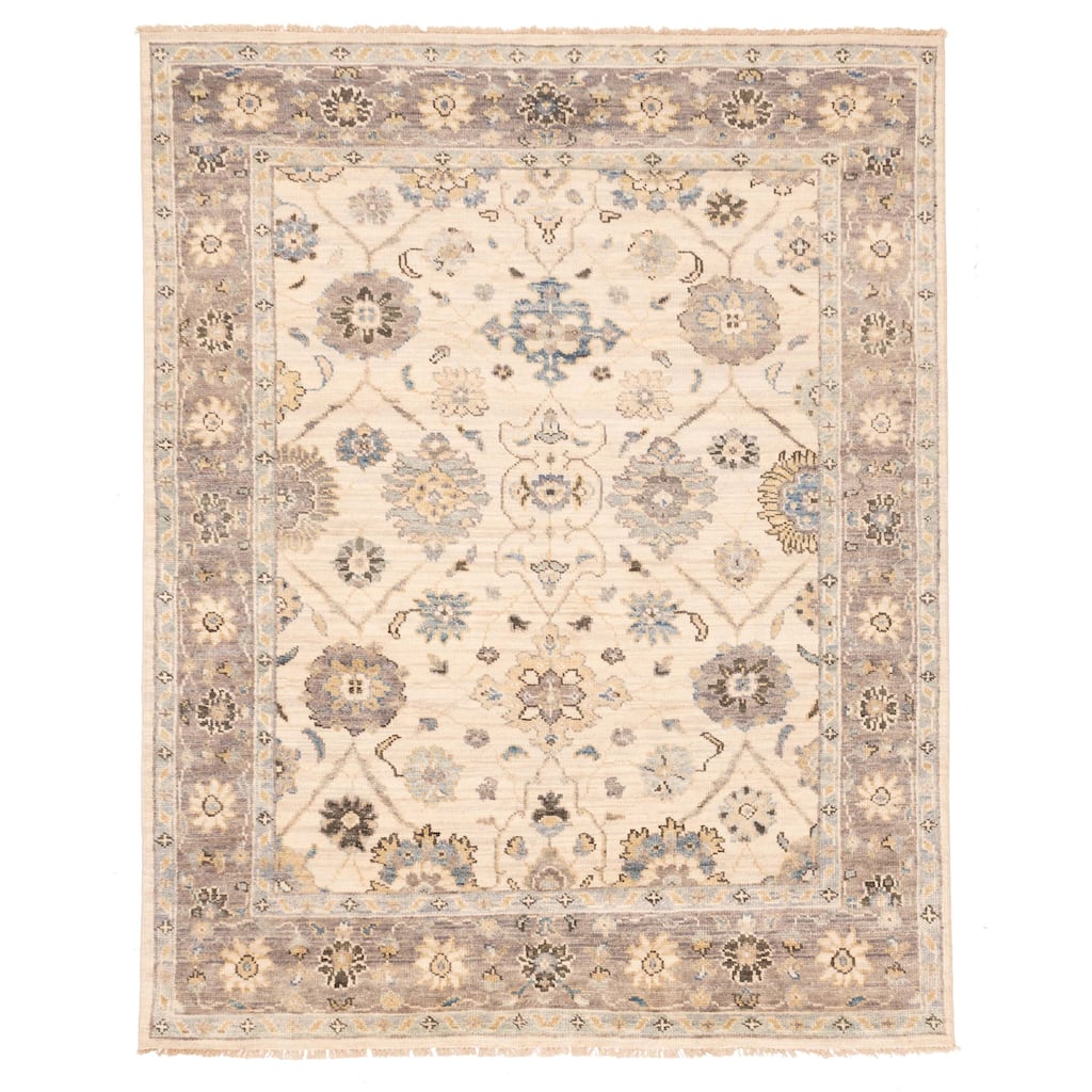 ECARPETGALLERY Hand-knotted Jules Serapi Cream Wool Rug - 7'9 x 9'11
