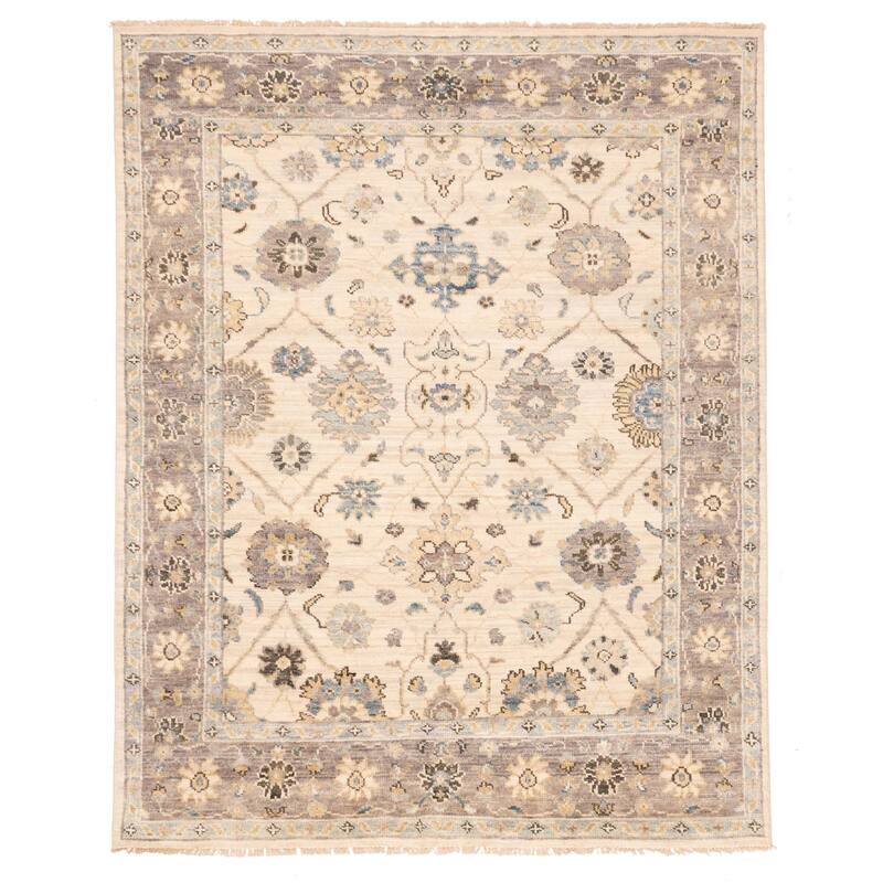 ECARPETGALLERY Hand-knotted Jules Serapi Cream Wool Rug - 7'9 x 9'11