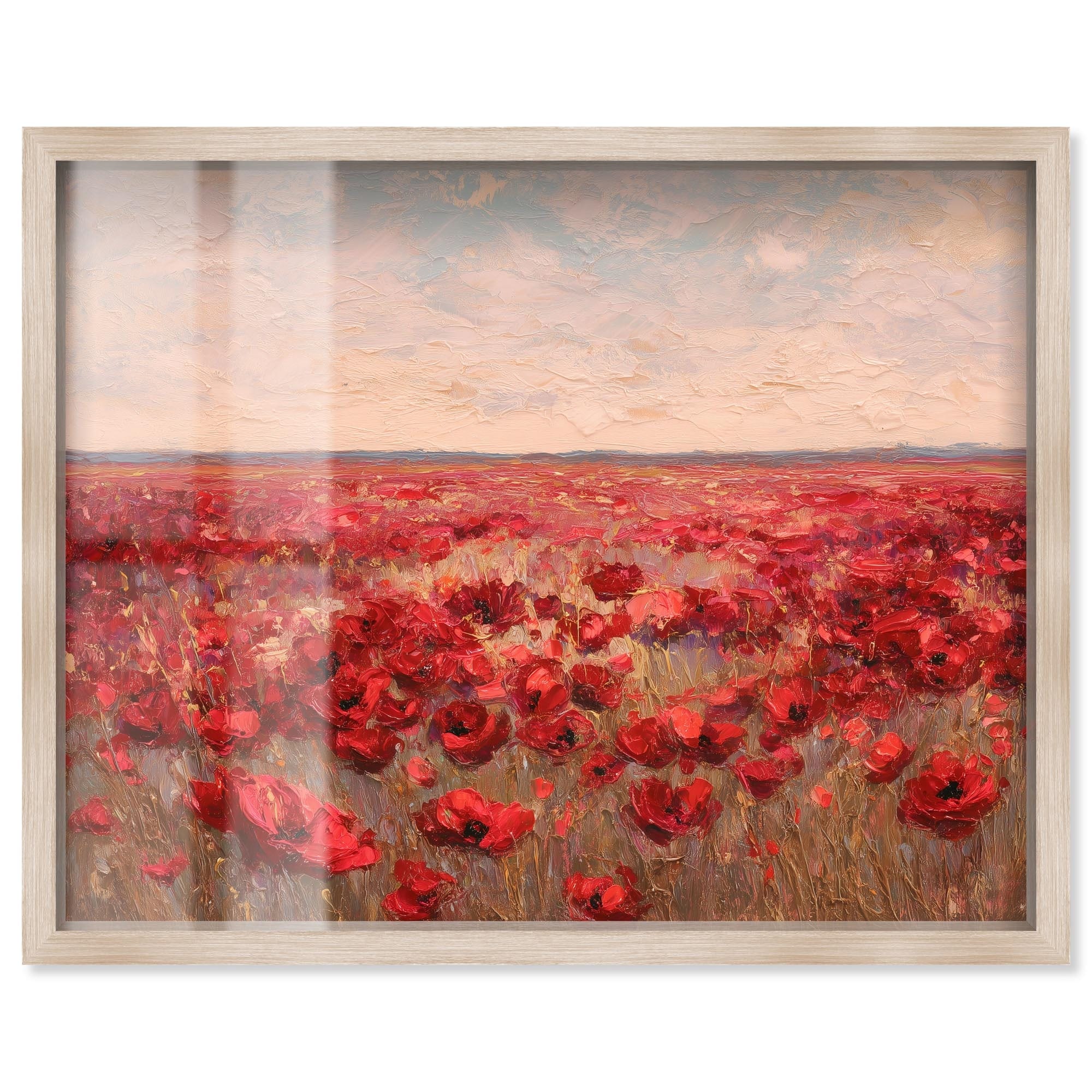 Sea of Red Poppies I Shadowbox by Art Remedy