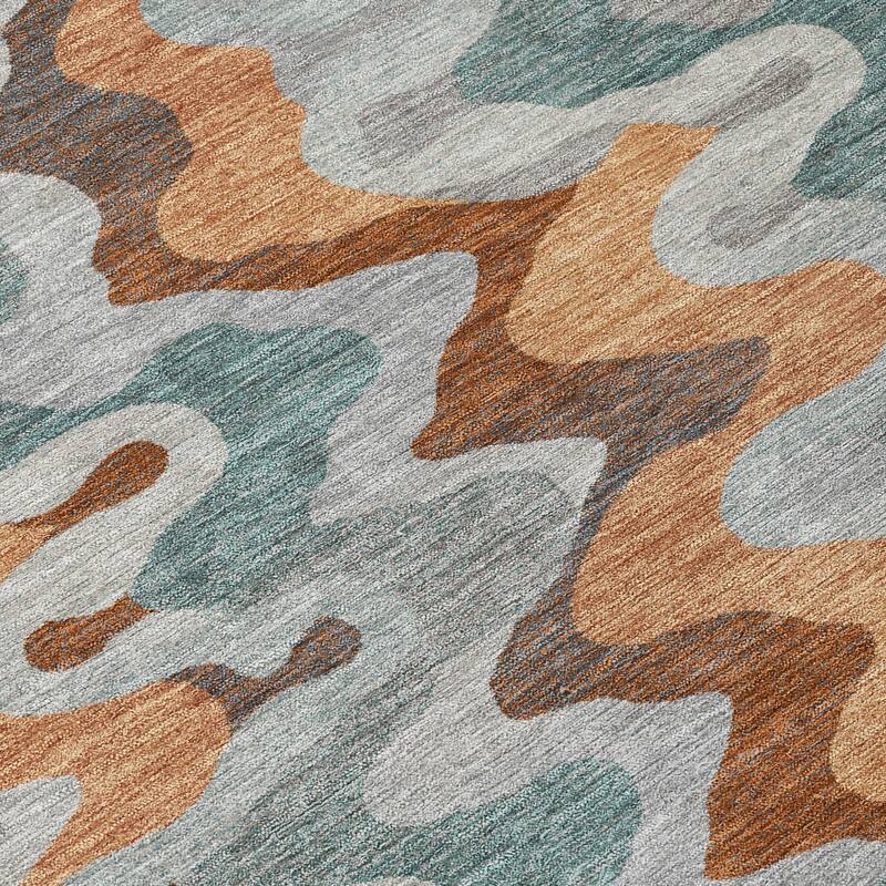 Machine Washable Indoor/ Outdoor Modern Mason Chantille Rug