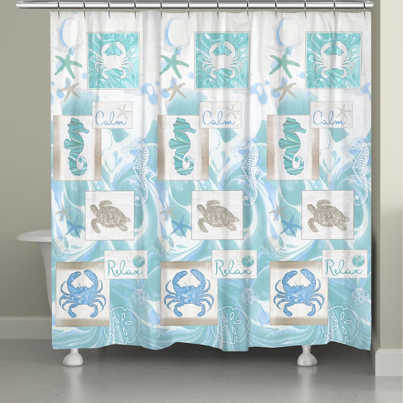 Calm and Relax Coastal Shower Curtain On Sale Bed Bath & Beyond