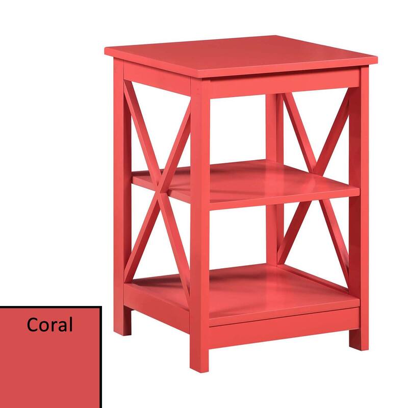 Copper Grove Cranesbill X-Base 3-Tier End Table with Shelves