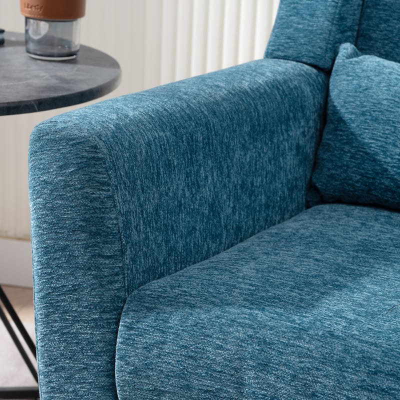 Chenille Fabric Accent Chair with Arm