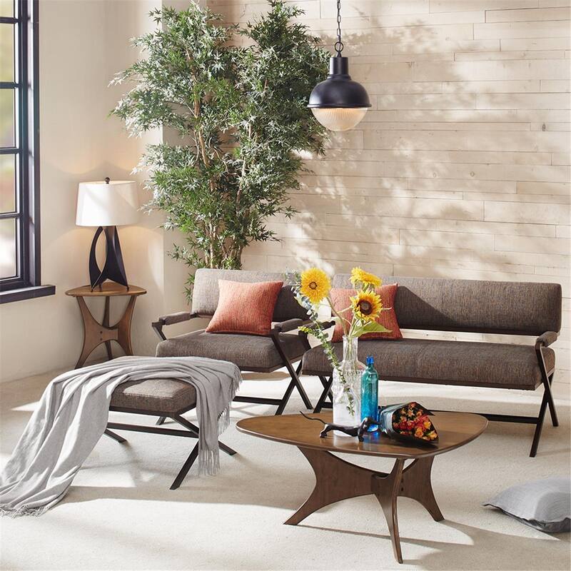 GDF Studio - Blaze Mid-Century Wood Side Table with Triangle Top