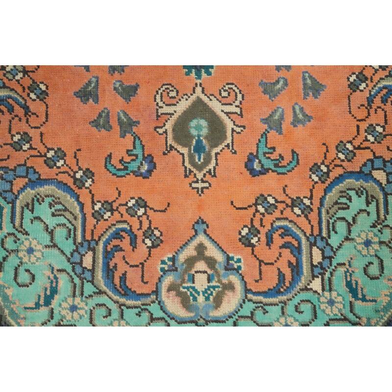 Hand Knotted Oriental 100% Wool Carpet Traditional Floral Oranges & Rust Tabriz Area Rug - 6' 3'' X 4' 5''