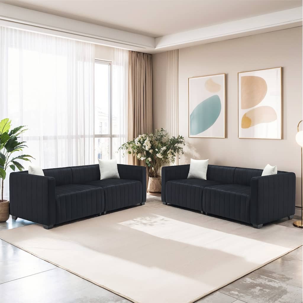 Pocassy 86" Oversized Loveseat 3 Seater Sofa with Pillows