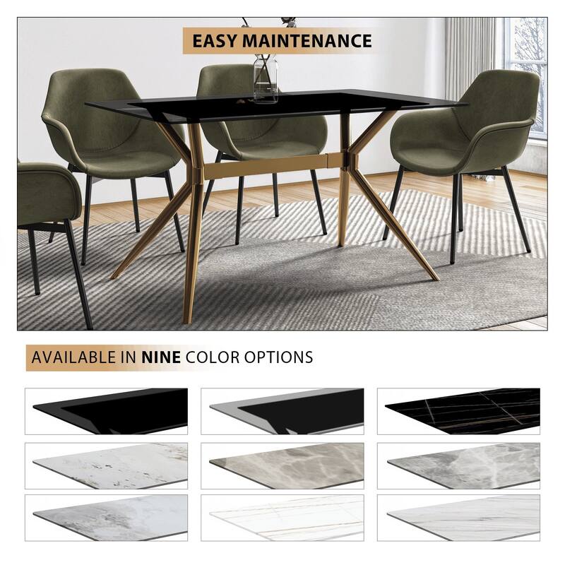 Elega Rectangular Dining Table with Sintered Stone/Glass Top