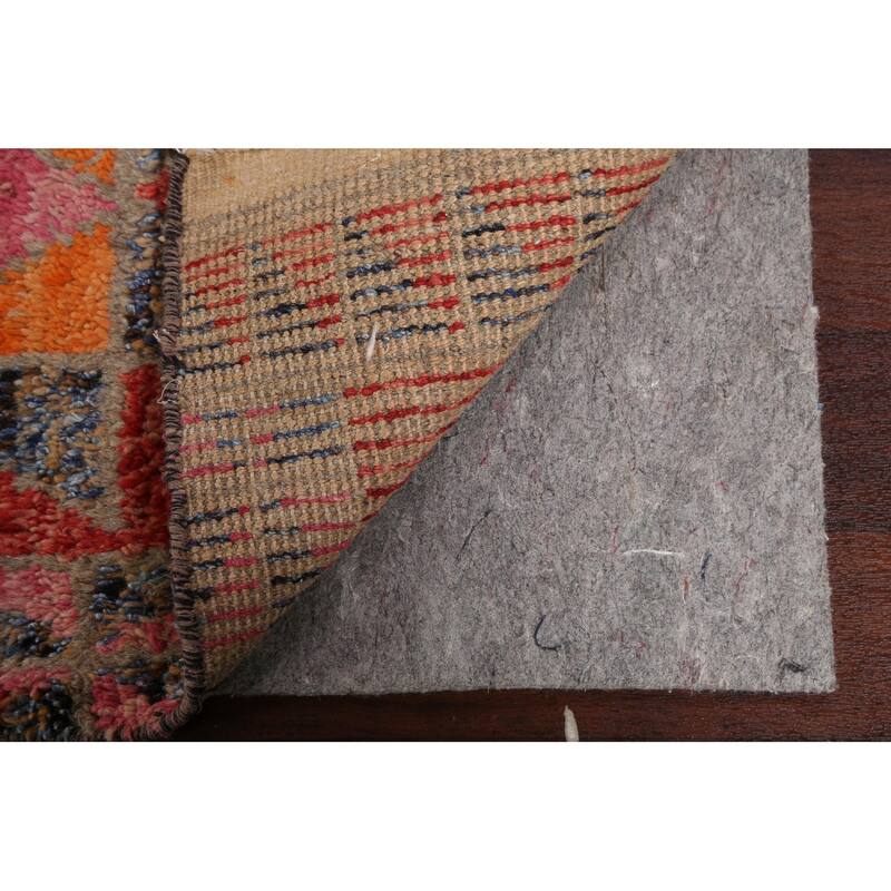 Geometric Oriental Moroccan Wool Runner Rug Handmade Staircase Carpet - 2'5" x 12'7"