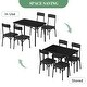 preview thumbnail 11 of 21, 5 Pcs Dining Table Chair Set , Compact Kitchen Table Set with 4 Upholstered Chairs - 43.3x27.5x30in