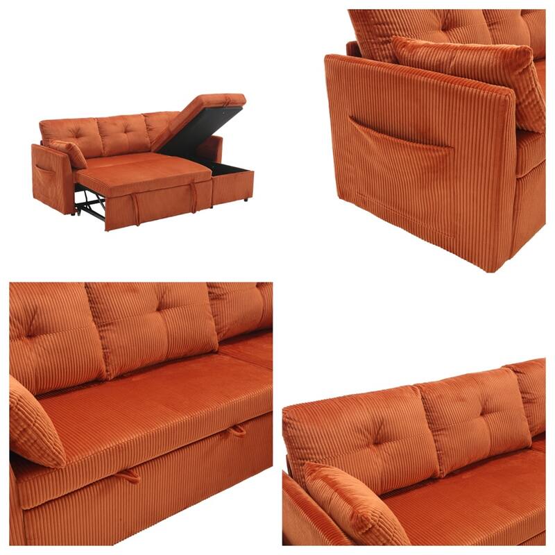 L Shaped Modular Sectional Sofa w/ Reversible Chaise and Storage Seat