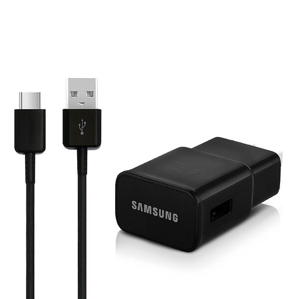 Samsung Adaptive Fast Charger for Samsung Galaxy Tab S3 15W with USB Type-C Data and Charging Cable Black - 3.7 x 3.2 x 0.4. Opens flyout.