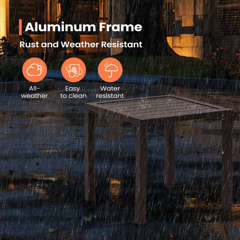 Pellebant Outdoor 3-piece Aluminum Adjustable Back Chaise Lounge with Side Table Set